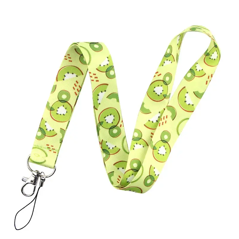 Fruit Print Fashion Lanyards Bank Bus Work Badge Name ID Card Holder Neck Strap for Nurse Doctor Women Kids Child Card Cover