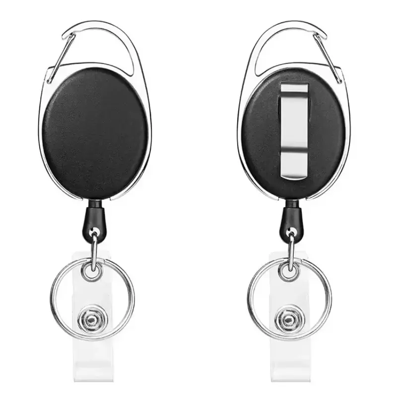 Fashion Retractable Badge Reel Alloy Plastic Unisex ID Card Work Badge Lanyard Name Tag Card Holder Key Ring Chain Clips