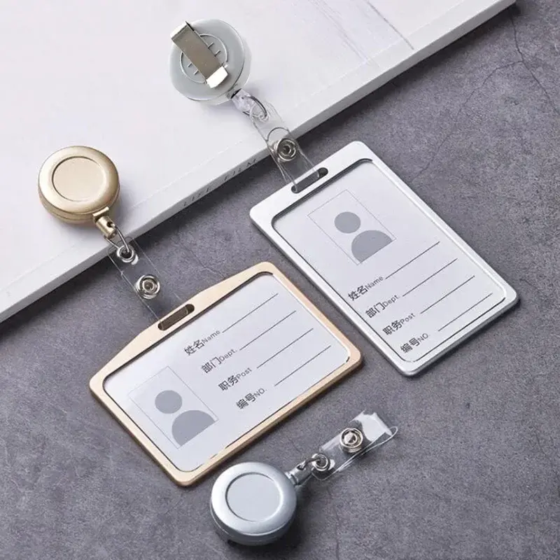 Employee Aluminium Alloy ID Credit Card Cover Metal Case Work Identity Badge Card Cover Bag Women Men Work Card Holders