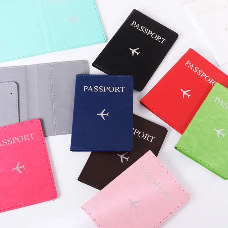 PU Leather Travel Passport Cover Passport Holder Organizer Protective Card Case ID Document Passport Wallet Credit Card Holder
