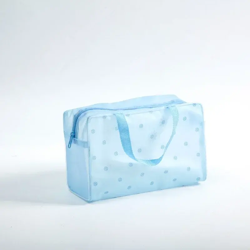 PVC Portable Travel Wash Makeup Bag Women's Cosmetic Bag Handbag Large-Capacity Transparent Waterproof Storage Box Organizer