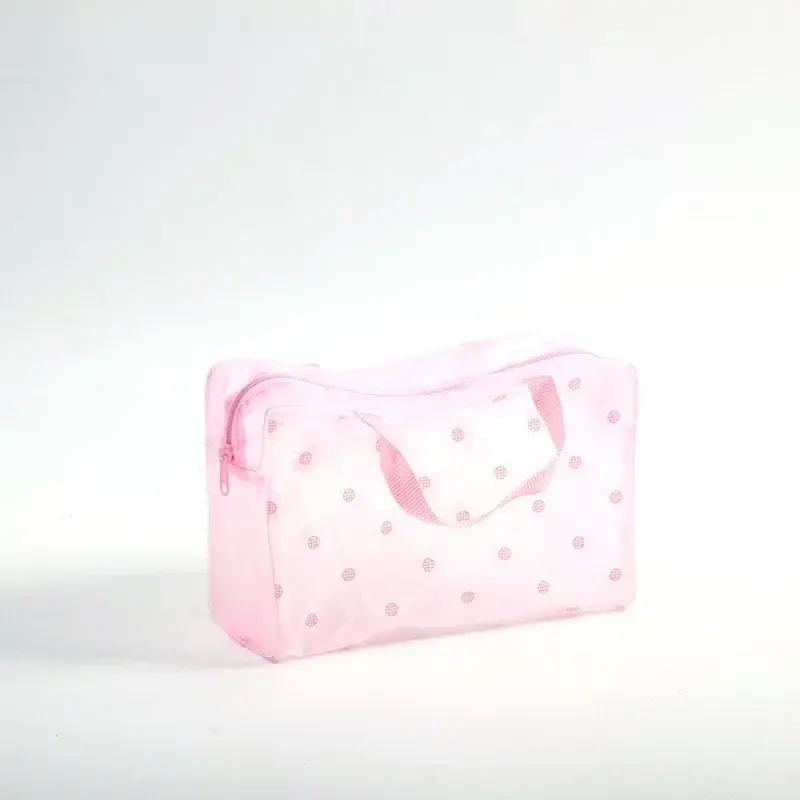 PVC Portable Travel Wash Makeup Bag Women's Cosmetic Bag Handbag Large-Capacity Transparent Waterproof Storage Box Organizer
