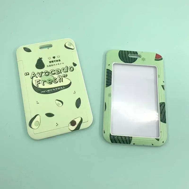 Credit Card Holder with Lanyard Cute Cartoon Fruit Bank Identity Bus ID Card Holder Business Wallet Student Bus Card Cover Case