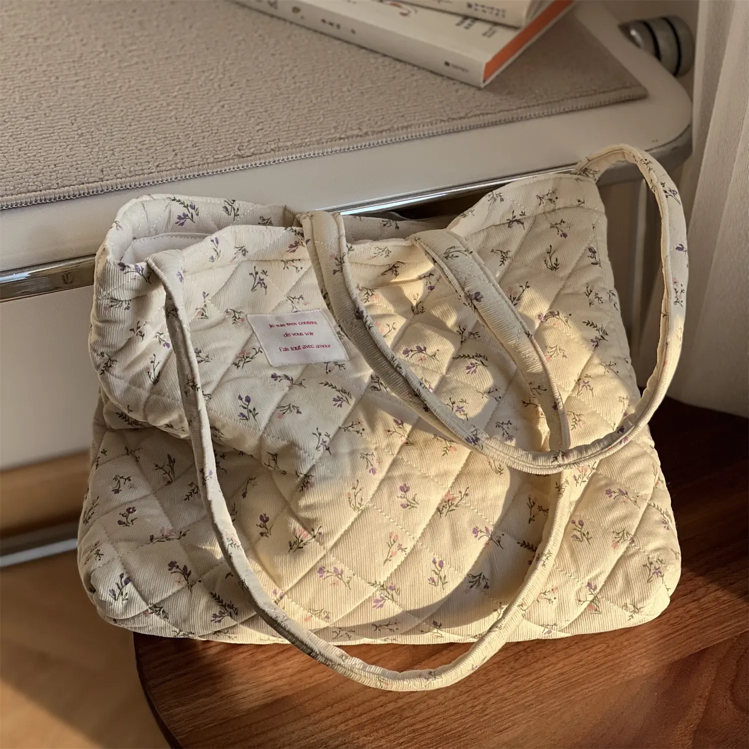 Corduroy Handbag Travel Beach Bag Fashion Multifunctional Shoulder Bag Large Capacity Simple Women's Tote Bag