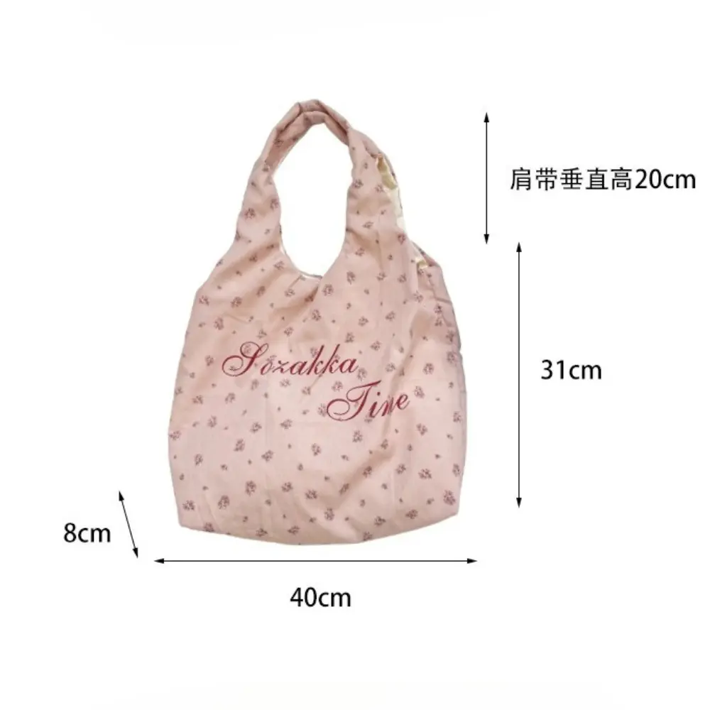 Korean Style Canvas Tote Bag Large Capacity Women Shoulder Bag for Work School Student Book Bag