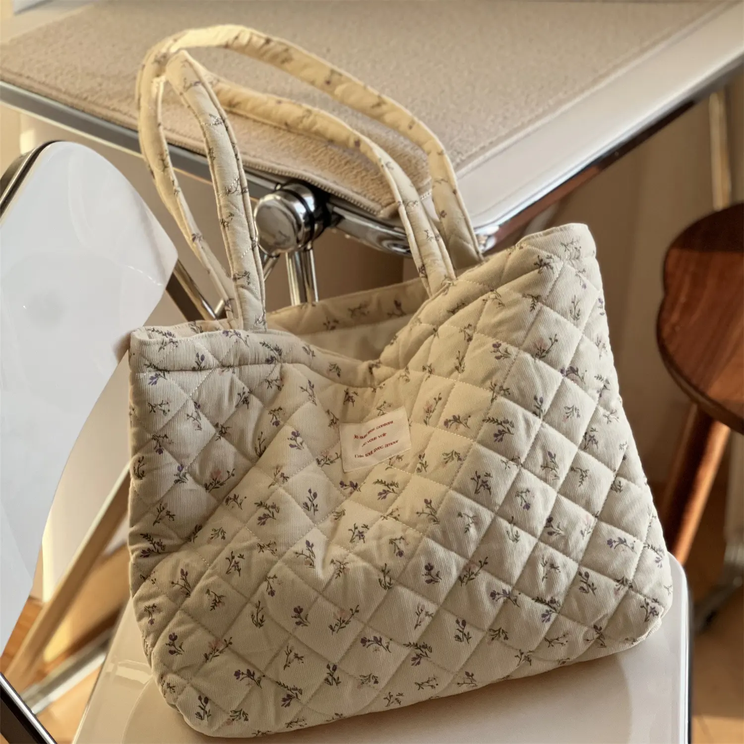 Corduroy Handbag Travel Beach Bag Fashion Multifunctional Shoulder Bag Large Capacity Simple Women's Tote Bag