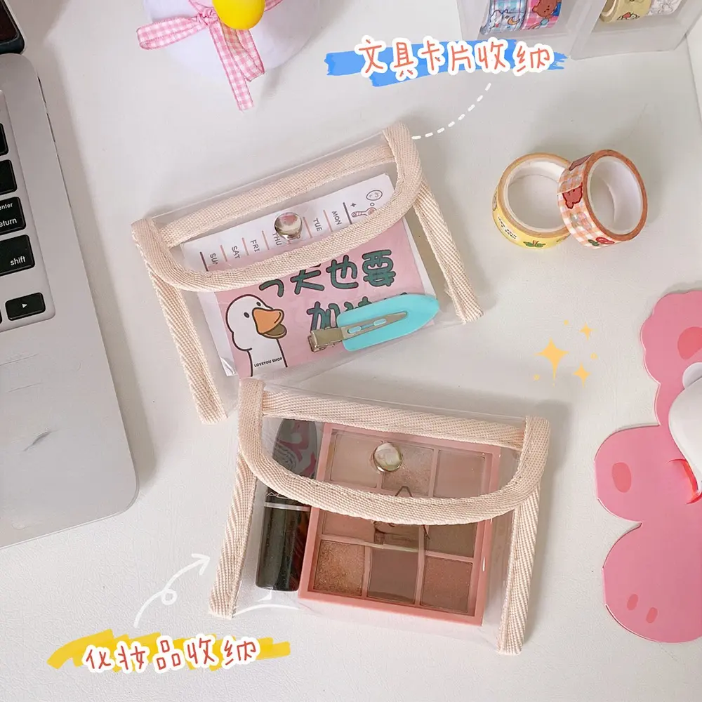 New Fashion PVC Transparent Coin Purse Women Card Holder Wallet Clear Small Purses Pouch Mini Storage Bag