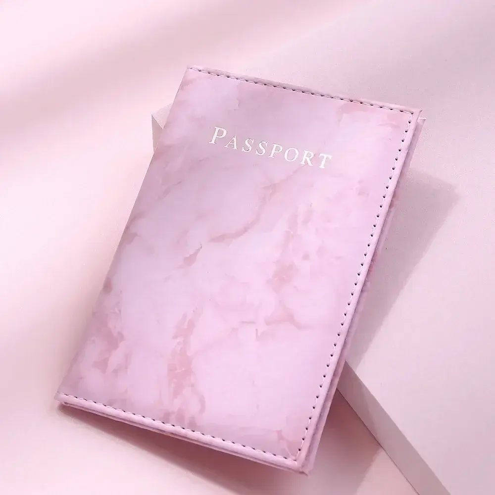 Travel Passport Holder Marble Pattern Passport Covers Protective Card Case Ticket Clip ID Credit Card Holder Travel Accessories