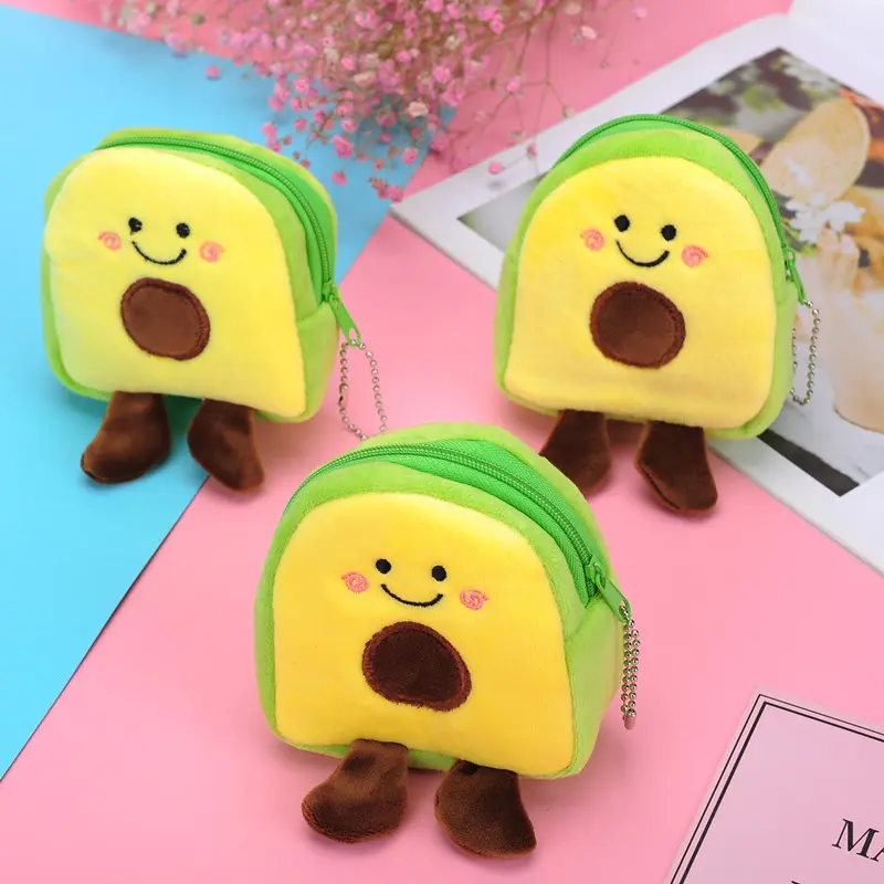 New Cute Cartoon Plush Coin Bag Kids Mini Purse Wallet Lipstick Earphone Key Organizer Pouch Bag Handbag Pendant Card Holder
