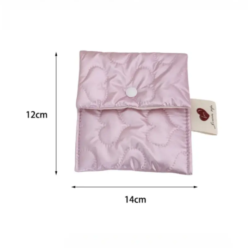 Pink Love Sanitary Napkin Storage Bag Multifunctional Coin Purse Student Coin Purse Organizer Wallet Credit Card Pouch Case