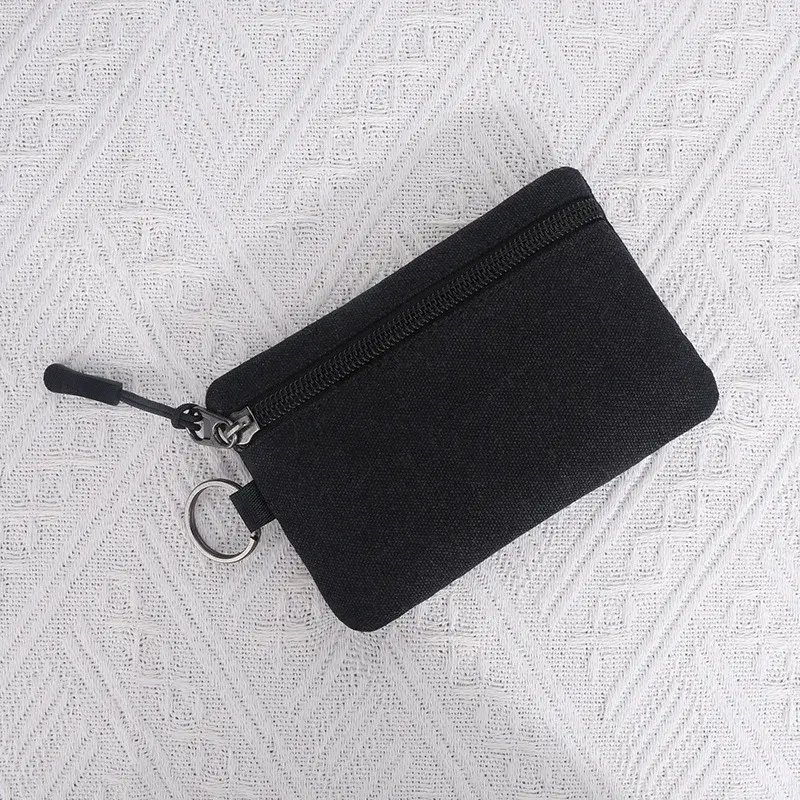 Canvas Small Wallet Coin Purse Keychain Cute Wallet Card Holder Women's Wallet Kids Card Coin Bag Portable Coin Pouch Mini Purse