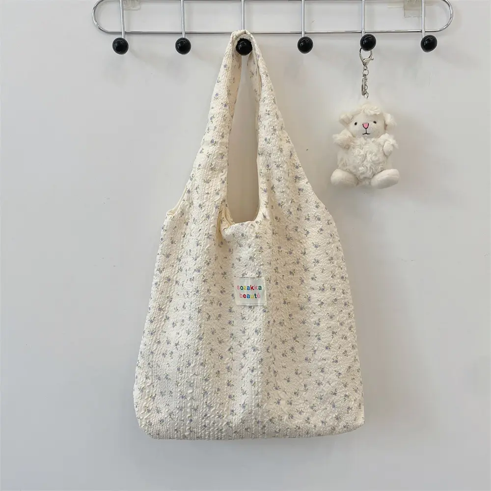 Korean Women Sweet Cartoon Shoulder Bag Shopping Bag Books Tote Female Eco Handbag Reusable Grocery Shopper Purse