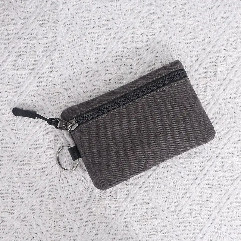 Canvas Small Wallet Coin Purse Keychain Cute Wallet Card Holder Women's Wallet Kids Card Coin Bag Portable Coin Pouch Mini Purse