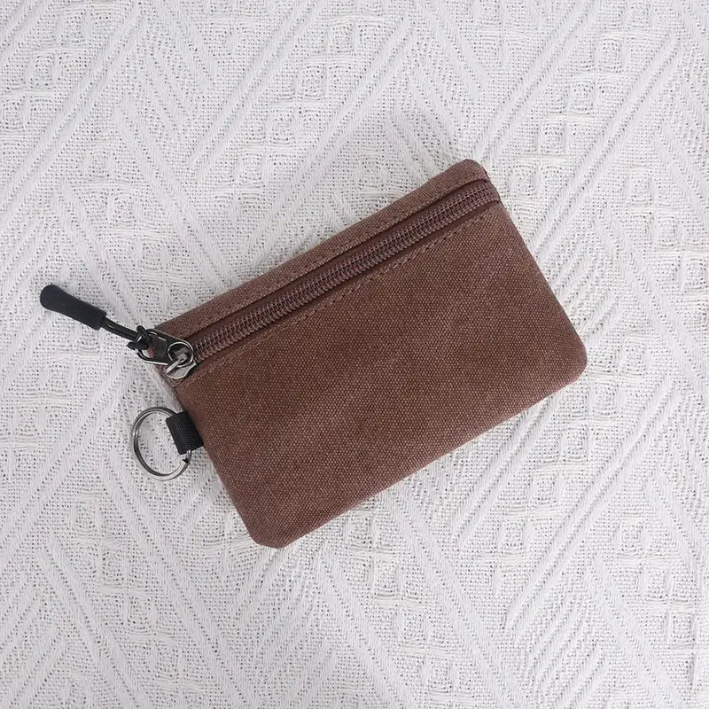 Canvas Small Wallet Coin Purse Keychain Cute Wallet Card Holder Women's Wallet Kids Card Coin Bag Portable Coin Pouch Mini Purse