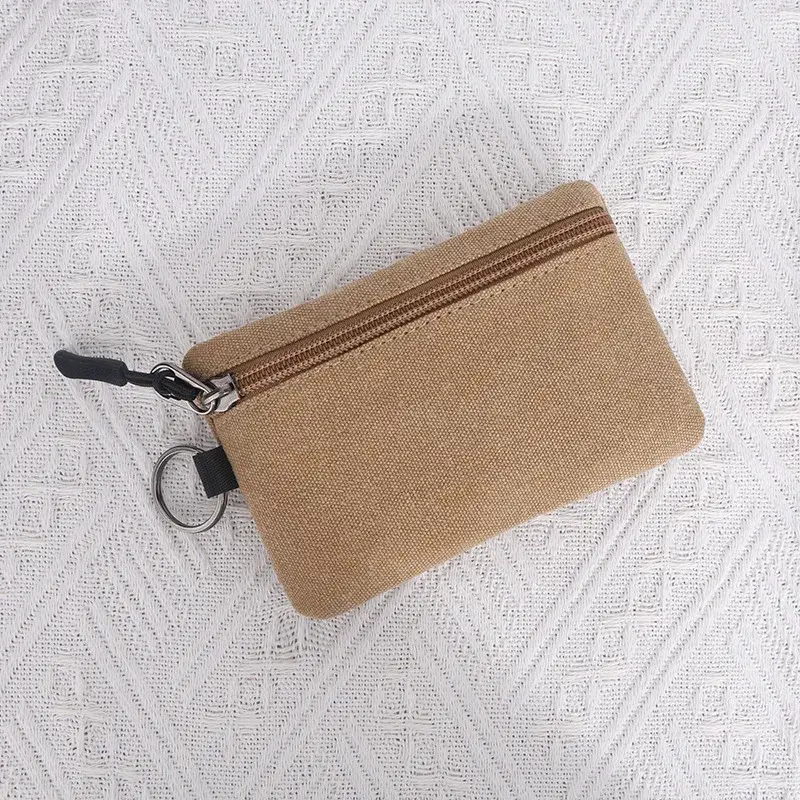 Canvas Small Wallet Coin Purse Keychain Cute Wallet Card Holder Women's Wallet Kids Card Coin Bag Portable Coin Pouch Mini Purse