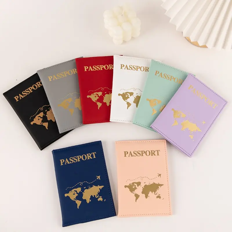 Fashion Passport Holder with Letter Print for Women Men Passport Protective Cover Travel Wallet Ticket Holder ID Card Clip Bags