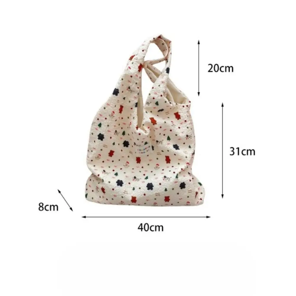 Korean Women Sweet Cartoon Shoulder Bag Shopping Bag Books Tote Female Eco Handbag Reusable Grocery Shopper Purse