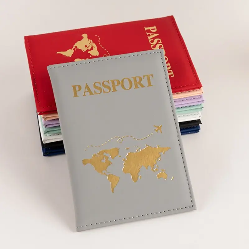 Fashion Passport Holder with Letter Print for Women Men Passport Protective Cover Travel Wallet Ticket Holder ID Card Clip Bags