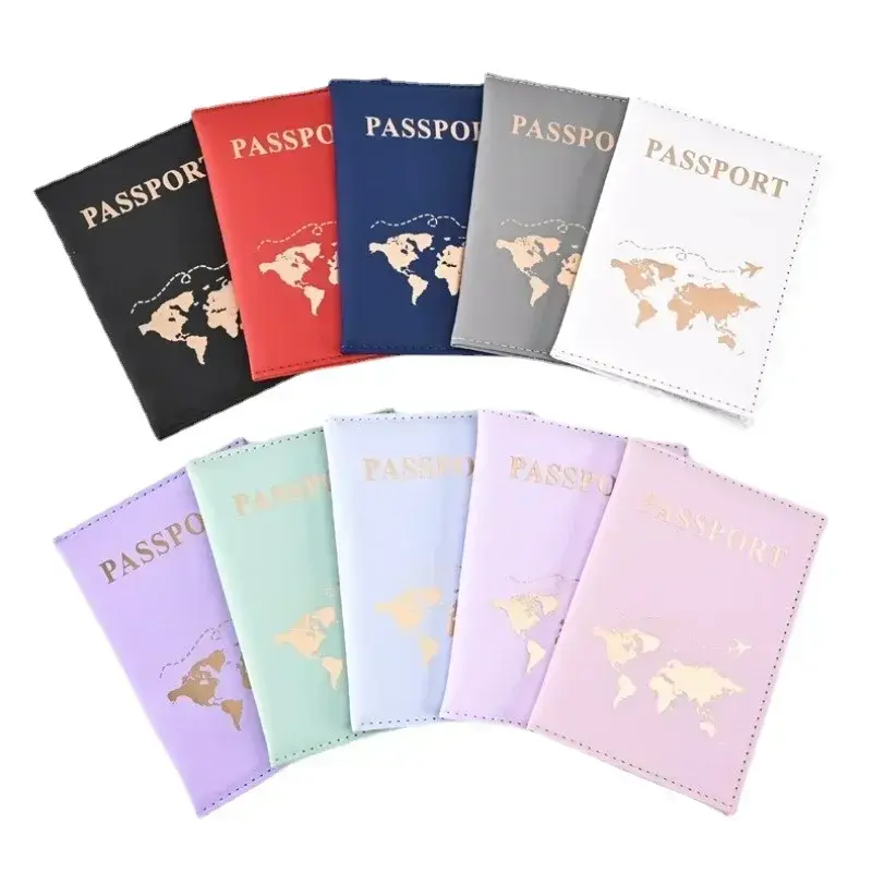 Fashion Passport Holder with Letter Print for Women Men Passport Protective Cover Travel Wallet Ticket Holder ID Card Clip Bags