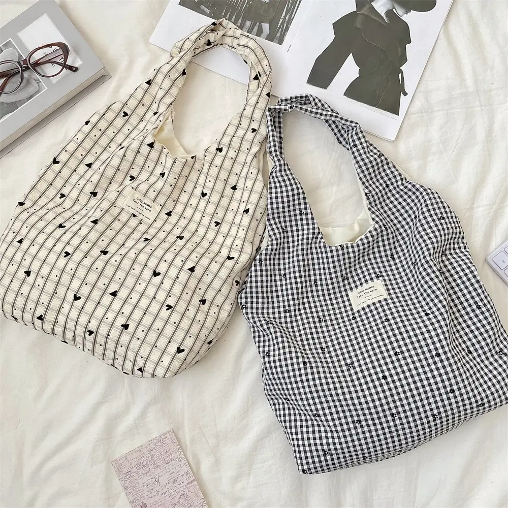 Large Capacity Tote Bag Women Fashion Shoulder Bag Reusable Shopping Purse Korean Style Casual Travel Handbags
