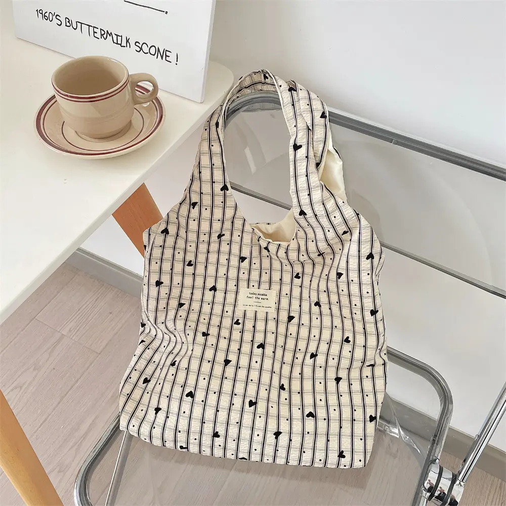 Large Capacity Tote Bag Women Fashion Shoulder Bag Reusable Shopping Purse Korean Style Casual Travel Handbags