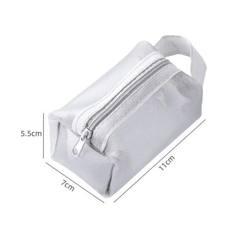 New Nylon Mesh Coin Purse Mini Purses for Women Large Capacity Lipstick Data Line Earphone Cosmetic Organizer Pouch Clutch Bag