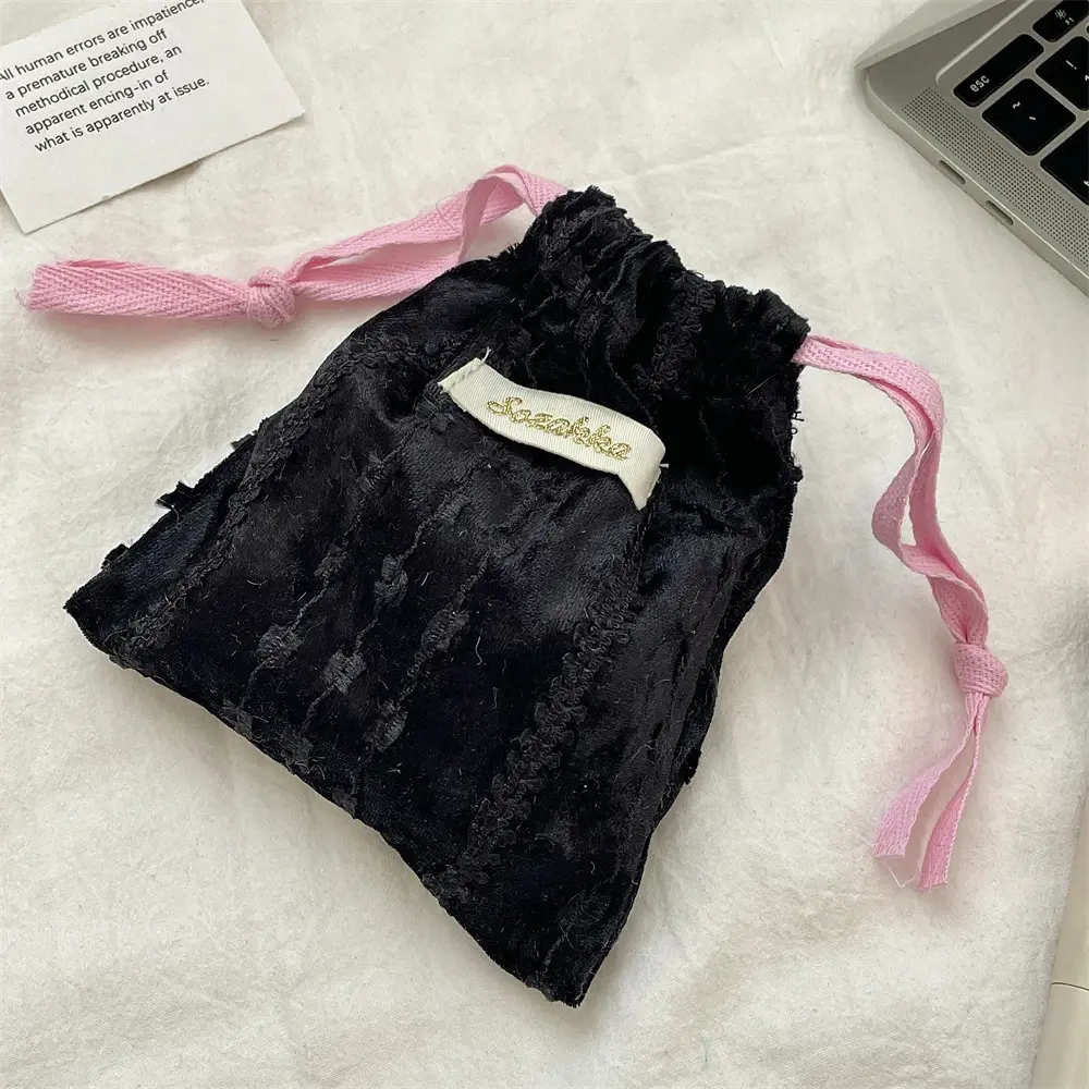 Lace Small Cloth Bag Drawstring Bag Christmas Gift Candy Jewelry Cosmetics Coins Keys Organizer Packing Bags Storage Bag Pouch
