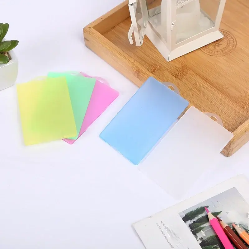 1pcs Transparent Plastic Card Case Business Credit Id Card Holder Bag Mini Wallet Student Bus Cards Protection Cover