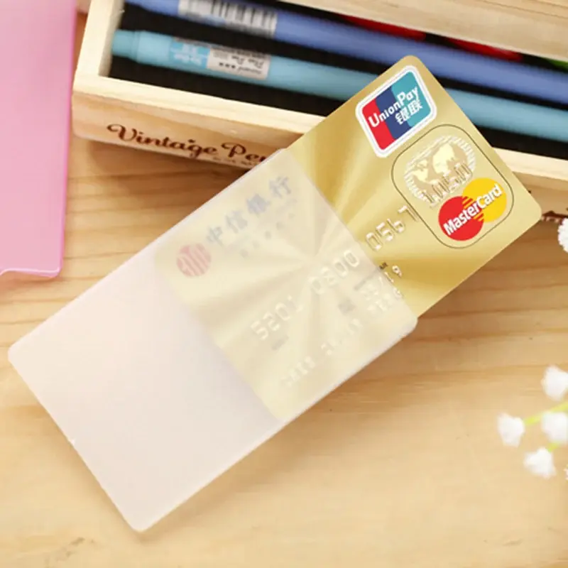 1pcs Transparent Plastic Card Case Business Credit Id Card Holder Bag Mini Wallet Student Bus Cards Protection Cover
