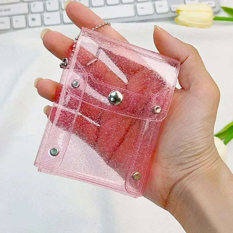 Fashion Transparent PVC Coin Purse Card Holder Wallet for Men Women Waterproof Business Card Purse Men Id Card Wallet