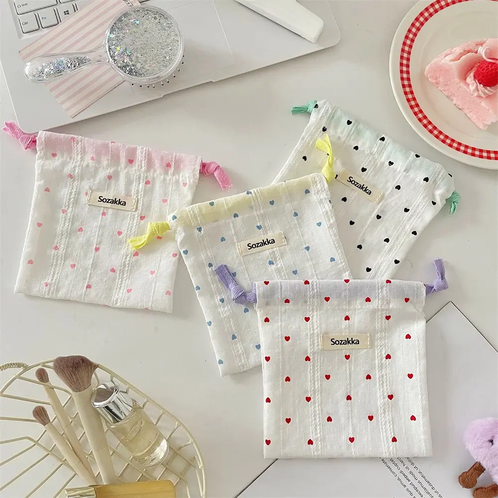 Cute Small Coin Purse Drawstring Bag for Women Girls Jewelry Lipstick Cosmetic Storage