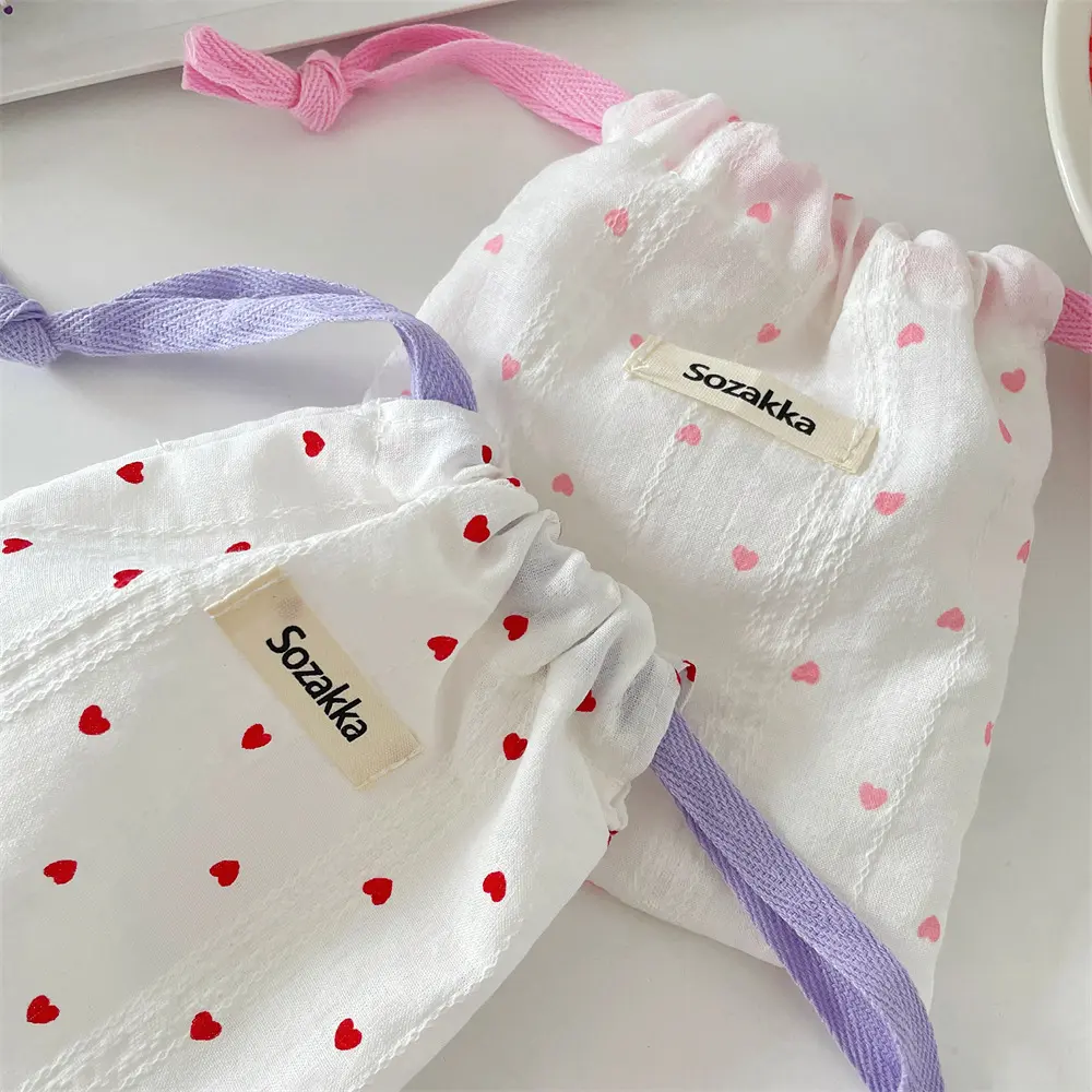 Cute Small Coin Purse Drawstring Bag for Women Girls Jewelry Lipstick Cosmetic Storage