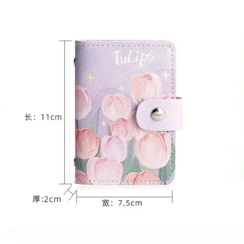 Women's Multi Slot Card Case Credit Card Holder ID Badge Holder Protective Covers Large Capacity Retro Card Bag Purse