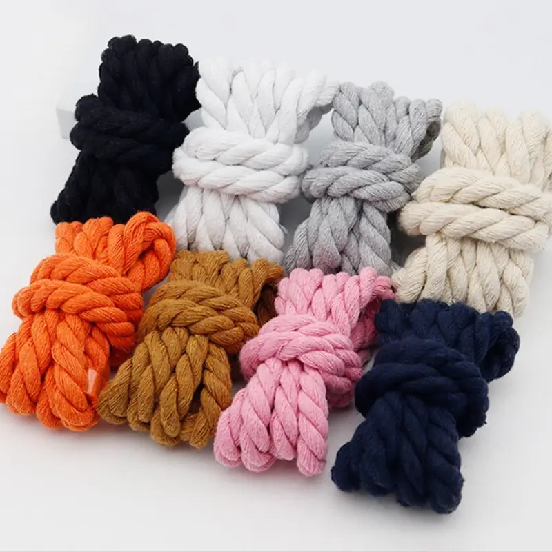 Unisex Round Thick Rope Shoelaces 1pair Polyester Cotton High Quality Solid Color 0.8cm Width 100-160cm Shoelaces