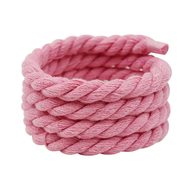 Unisex Round Thick Rope Shoelaces 1pair Polyester Cotton High Quality Solid Color 0.8cm Width 100-160cm Shoelaces