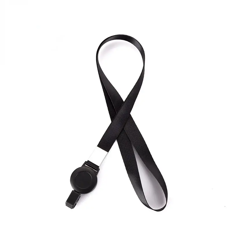 Retractable Badge Lanyard with Metal Card Cover Sleeve Business Card Holder Work Neck Strap