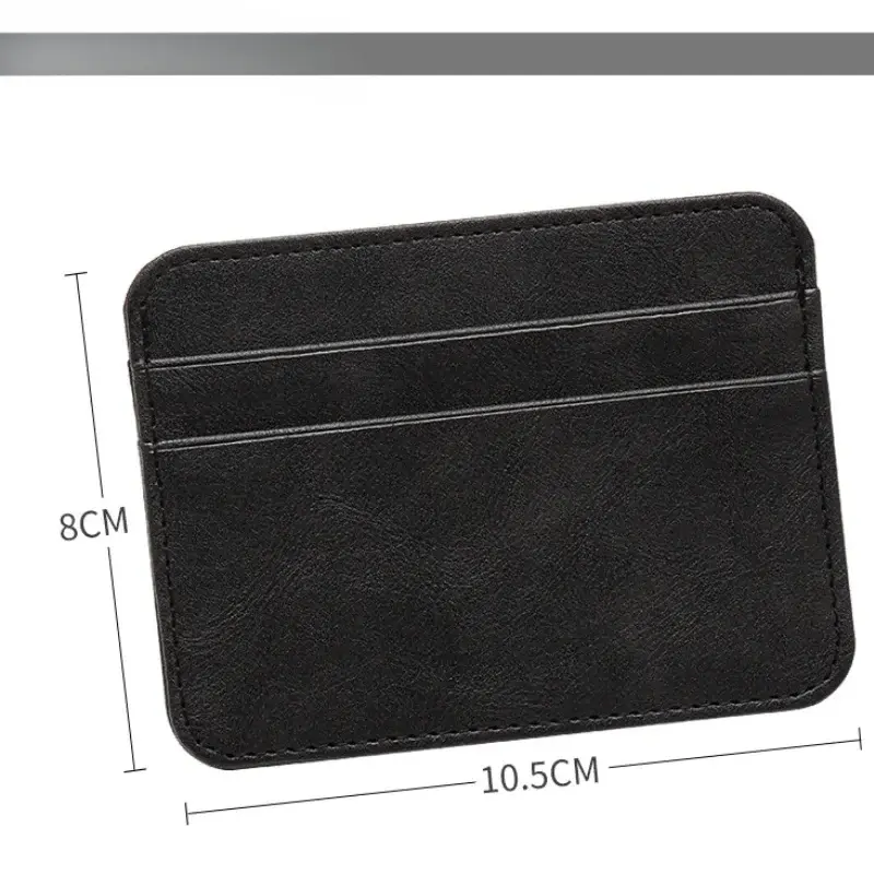 New Ultra-thin Soft PU Leather Id Card Holder Solid Color Bank Credit Card Box Women Men Business Card Case Wallet Mini Wallet