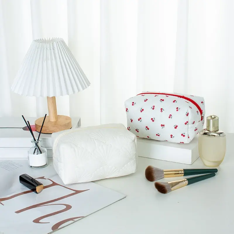 Zipper Small Large Cosmetic Bag Floral Makeup Bag for Women Travel Make Up Toiletry Bag Washing Pouch Cute Pen Pouch