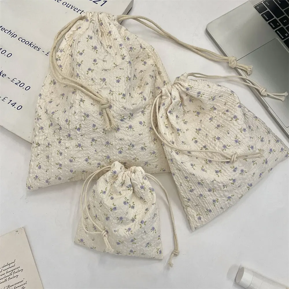 Cute Cartoon Women Makeup Bag Pouch Kawaii Portable Toiletries Cosmetics Storage Organizer Travel Cosmetic Bag Drawstring Case