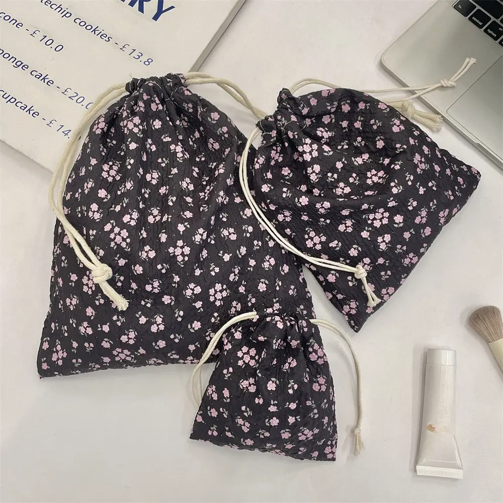Cute Cartoon Women Makeup Bag Pouch Kawaii Portable Toiletries Cosmetics Storage Organizer Travel Cosmetic Bag Drawstring Case