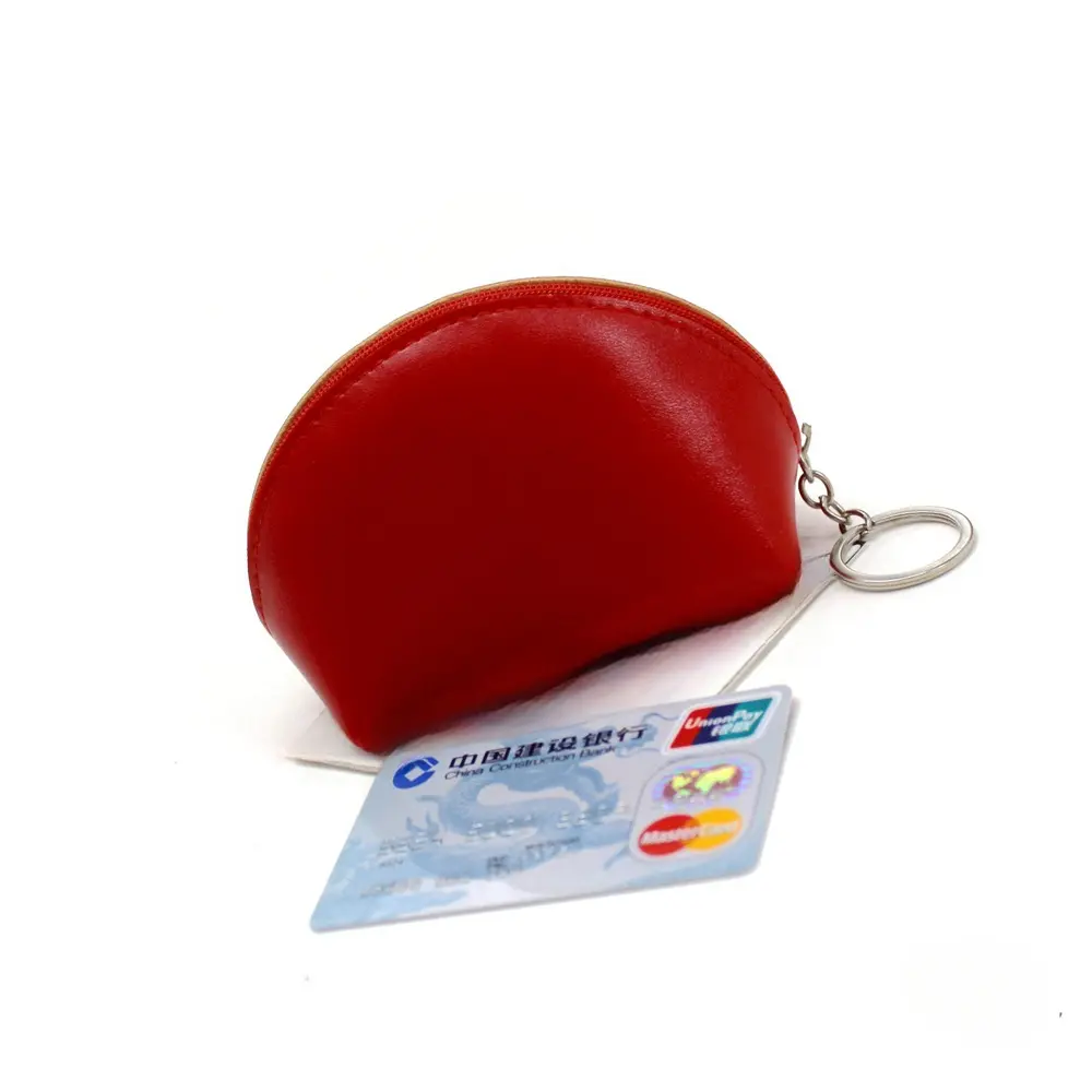 PU Leather Mini Wallet For Women Pendant Key Chain Clutch Bag Coin Bag Men Purse With Chain Zipper Cute Small Wallets