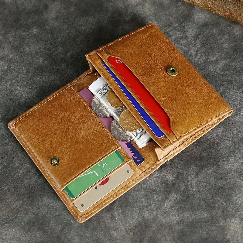 Genuine Leather Wallet Men ID/photo Holders Black/blue/brown Card Holder Wallet Case Vintage Hasp Male Purse