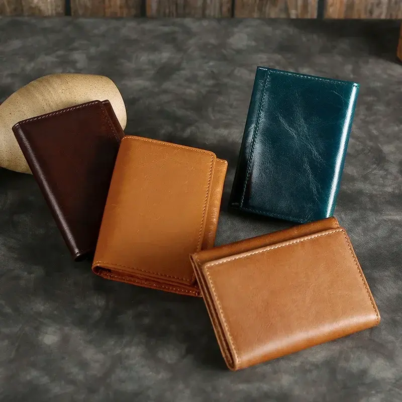 Genuine Leather Wallet Men ID/photo Holders Black/blue/brown Card Holder Wallet Case Vintage Hasp Male Purse