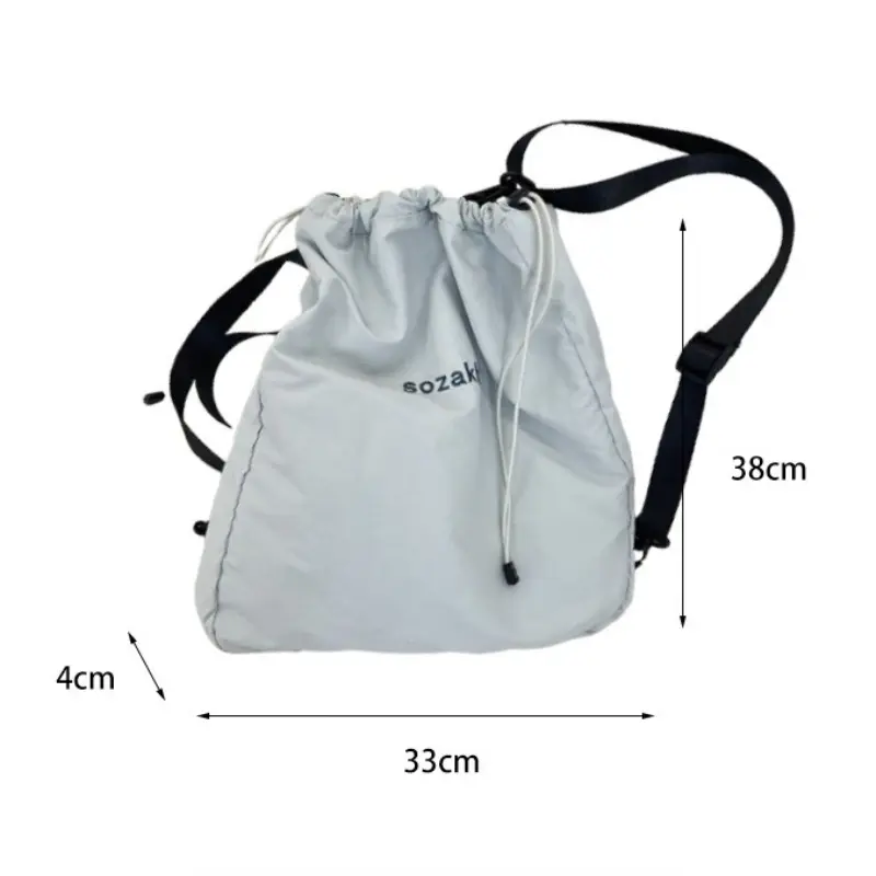 Fashion School Bag Double Shoulder Drawstring Backpack Drawstring Pocket Portable Casual Backpack Women Men Travel Backpack