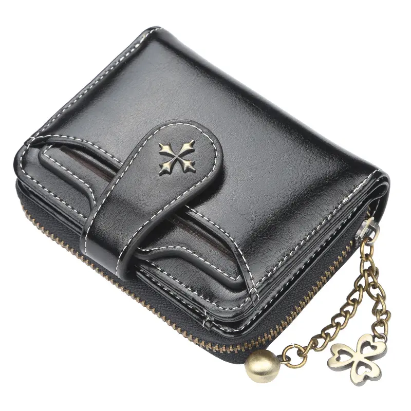 Women Wallets and Purses PU Leather Money Bag Female Short Hasp Purse Small Coin Card Holders Black Red Clutch New Women Wallet