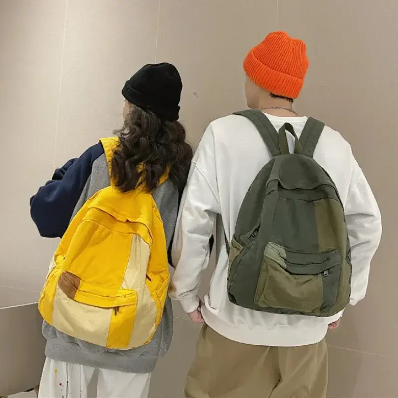 Casual Canvas Backpack for Women Men Kawaii Schoolbag Travel Book Bags Fashion Backpack