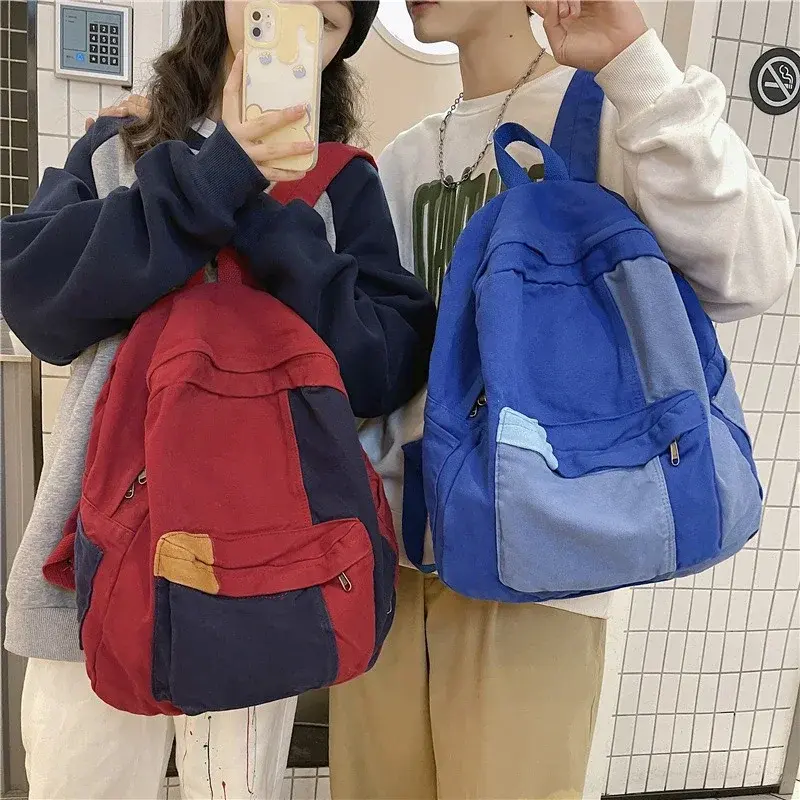 Casual Canvas Backpack for Women Men Kawaii Schoolbag Travel Book Bags Fashion Backpack