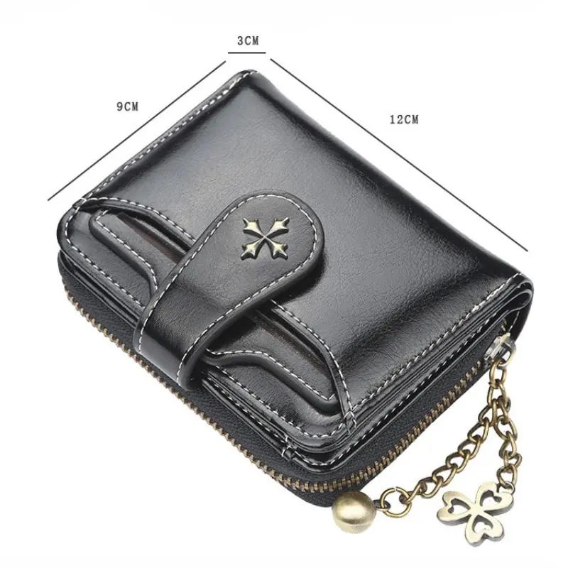Women Wallets and Purses PU Leather Money Bag Female Short Hasp Purse Small Coin Card Holders Black Red Clutch New Women Wallet
