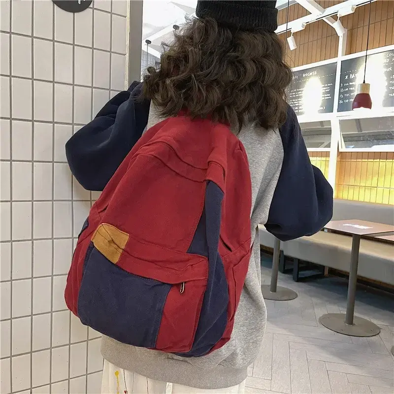Casual Canvas Backpack for Women Men Kawaii Schoolbag Travel Book Bags Fashion Backpack