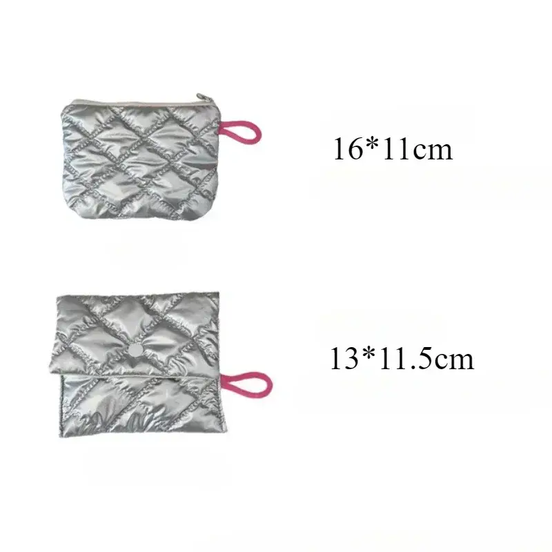 Silver Heart  Bow Pattern Coin Purses Small Canvas Coin Wallet Lady Girls Earphone Coin Key Money Storage Bag Zipper Pouch